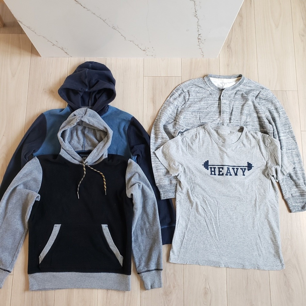 Gap Sweatshirts Mens Medium Pullover Fleece Hoodie Essential Gym Bundle Lot 4